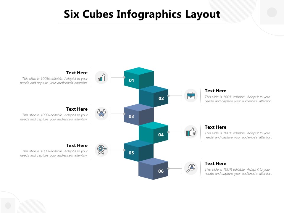 Six Cubes Infographics Layout Ppt PowerPoint Presentation Show Skills