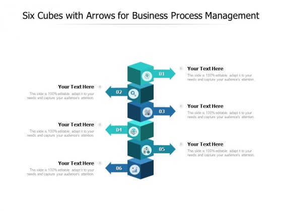 Six Cubes With Arrows For Business Process Management Ppt PowerPoint Presentation Inspiration
