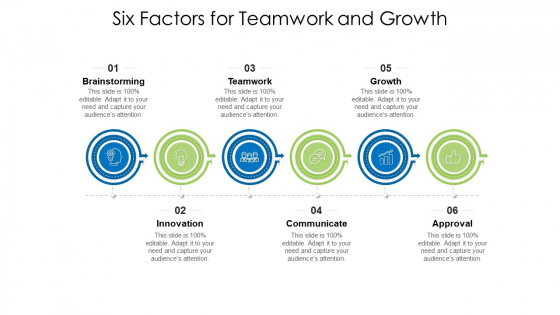 Six Factors For Teamwork And Growth Ppt PowerPoint Presentation Icon Deck PDF Six Factors For Teamwork And Growth Ppt PowerPoint Presentation Icon Deck PDF