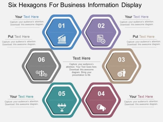 Six Hexagons For Business Information Display Powerpoint Templates Six Hexagons For Business Information Display Powerpoint Templates