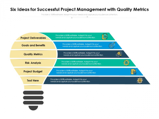 Six Ideas For Successful Project Management With Quality Metrics Ppt PowerPoint Presentation Model Template PDF Six Ideas For Successful Project Management With Quality Metrics Ppt PowerPoint Presentation Model Template PDF