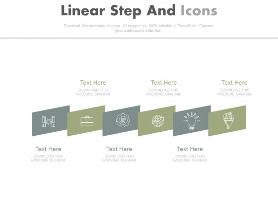 Six Linear Steps With Icons Diagram Powerpoint Slides Six Linear Steps With Icons Diagram Powerpoint Slides