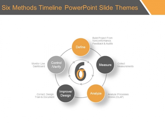 Six Methods Timeline Powerpoint Slide Themes