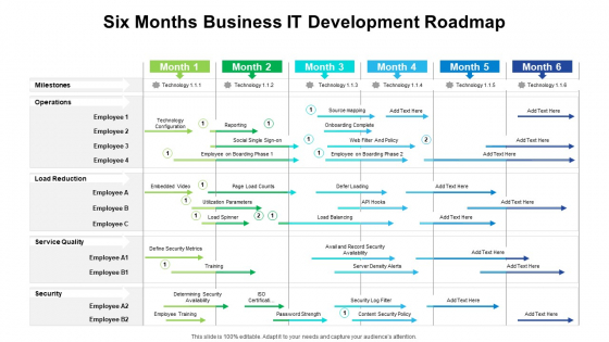 Six Months Business IT Development Roadmap Guidelines