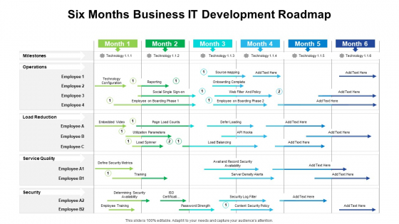 Six Months Business IT Development Roadmap Guidelines Six Months Business IT Development Roadmap Guidelines