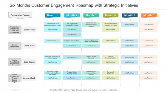 Six Months Customer Engagement Roadmap With Strategic Initiatives Rules Six Months Customer Engagement Roadmap With Strategic Initiatives Rules
