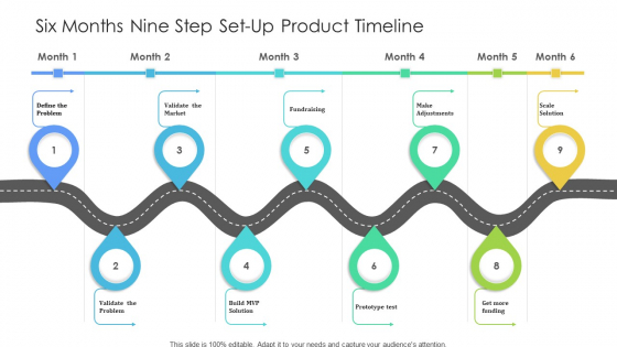Six Months Nine Step Set Up Product Timeline Portrait