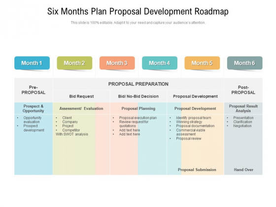 Six Months Plan Proposal Development Roadmap Microsoft