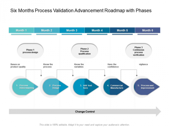 Six Months Process Validation Advancement Roadmap With Phases Formats