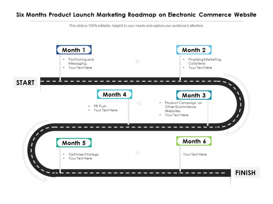 Six Months Product Launch Marketing Roadmap On Electronic Commerce Website Graphics Six Months Product Launch Marketing Roadmap On Electronic Commerce Website Graphics