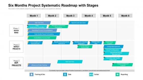 Six Months Project Systematic Roadmap With Stages Themes Six Months Project Systematic Roadmap With Stages Themes