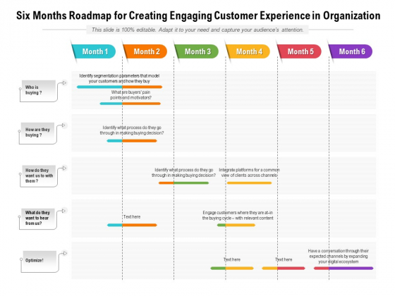 Six Months Roadmap For Creating Engaging Customer Experience In Organization Background Six Months Roadmap For Creating Engaging Customer Experience In Organization Background