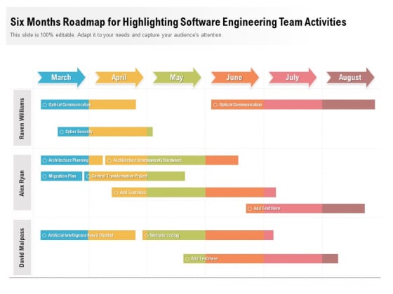 Six Months Roadmap For Highlighting Software Engineering Team Activities Sample Six Months Roadmap For Highlighting Software Engineering Team Activities Sample