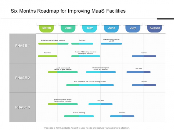 Six Months Roadmap For Improving Maas Facilities Infographics Six Months Roadmap For Improving Maas Facilities Infographics