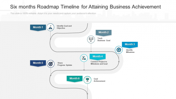 Six Months Roadmap Timeline For Attaining Business Achievement Download Six Months Roadmap Timeline For Attaining Business Achievement Download