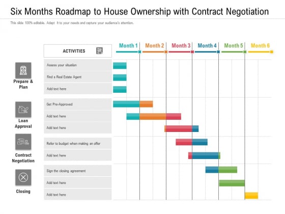 Six Months Roadmap To House Ownership With Contract Negotiation Mockup Six Months Roadmap To House Ownership With Contract Negotiation Mockup