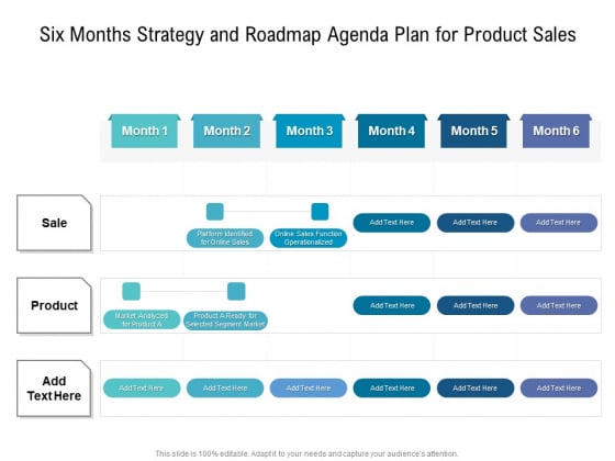 Six Months Strategy And Roadmap Agenda Plan For Product Sales Elements Six Months Strategy And Roadmap Agenda Plan For Product Sales Elements