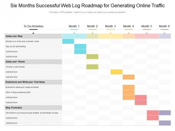 Six Months Successful Web Log Roadmap For Generating Online Traffic Themes Six Months Successful Web Log Roadmap For Generating Online Traffic Themes