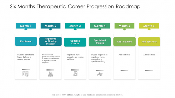 Six Months Therapeutic Career Progression Roadmap Formats