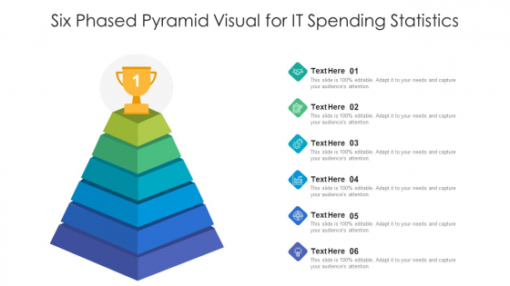 six phased pyramid visual for it spending statistics ppt powerpoint presentation summary example introduction pdf