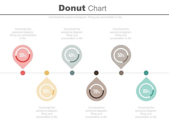 Six Pointers Percentage Timeline Diagram Powerpoint Slides