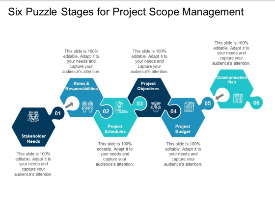 Six Puzzle Stages For Project Scope Management Ppt PowerPoint Presentation Layouts Topics Six Puzzle Stages For Project Scope Management Ppt PowerPoint Presentation Layouts Topics