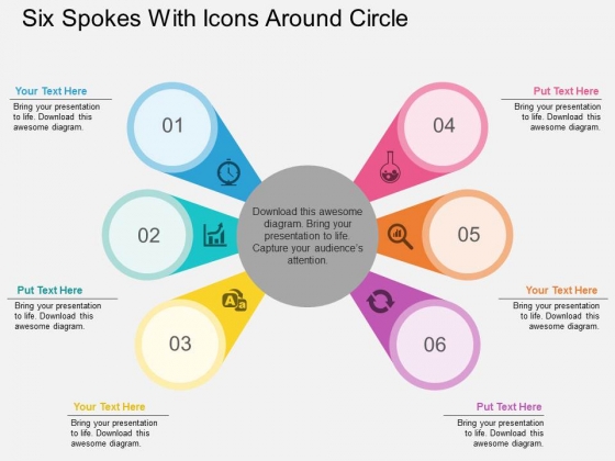Six Spokes With Icons Around Circle Powerpoint Template Six Spokes With Icons Around Circle Powerpoint Template