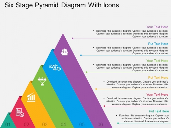 Six Stage Pyramid Diagram With Icons Powerpoint Templates Six Stage Pyramid Diagram With Icons Powerpoint Templates