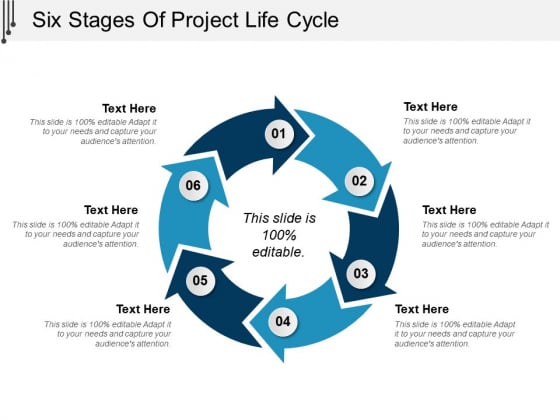 Six Stages Of Project Life Cycle Ppt PowerPoint Presentation Pictures Elements