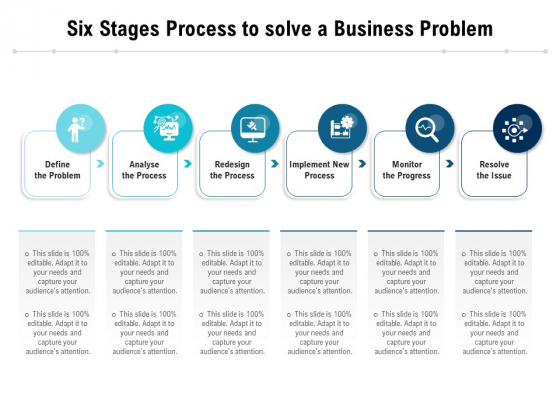 Six Stages Process To Solve A Business Problem Ppt PowerPoint Presentation Outline Layout Ideas PDF Six Stages Process To Solve A Business Problem Ppt PowerPoint Presentation Outline Layout Ideas PDF