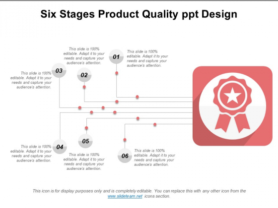 Six Stages Product Quality Ppt Design Ppt PowerPoint Presentation Show Good PDF