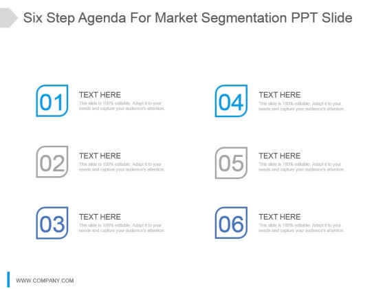 Six Step Agenda For Market Segmentation Ppt Slide Six Step Agenda For Market Segmentation Ppt Slide