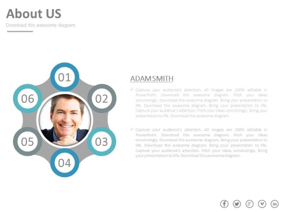 Six Steps Circle Around Employee Picture Powerpoint Slides Six Steps Circle Around Employee Picture Powerpoint Slides