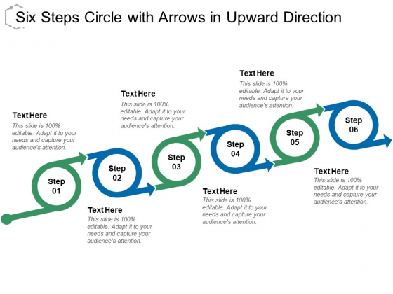 Six Steps Circle With Arrows In Upward Direction Ppt Powerpoint Presentation Infographics Outline