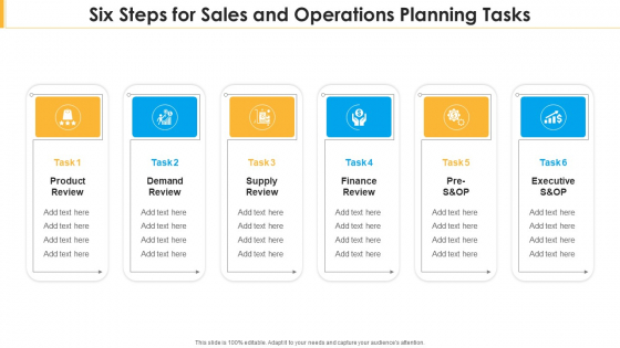 Six Steps For Sales And Operations Planning Tasks Inspiration PDF