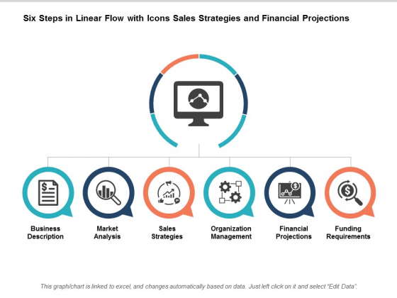 Six_Steps_In_Linear_Flow_With_Icons_Sales_Strategies_And_Finacial_Projections_Ppt_PowerPoint_Presentation_Inspiration_Guide_Slide_1