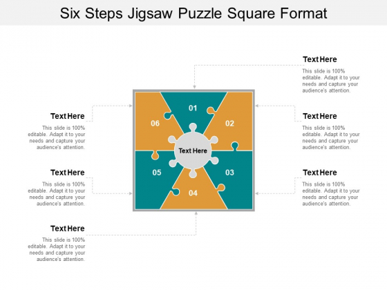 Six Steps Jigsaw Puzzle Square Format Ppt PowerPoint Presentation Outline Elements