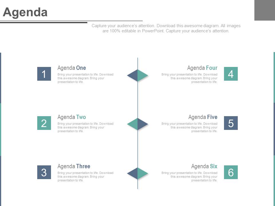 Six Steps To Develop A Realistic Agenda Powerpoint Slides