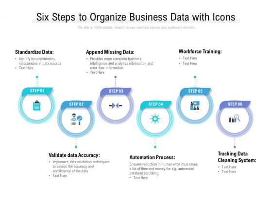 Six Steps To Organize Business Data With Icons Ppt File Grid PDF Six Steps To Organize Business Data With Icons Ppt File Grid PDF
