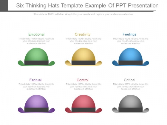 Six Thinking Hats Template Example Of Ppt Presentation Six Thinking Hats Template Example Of Ppt Presentation