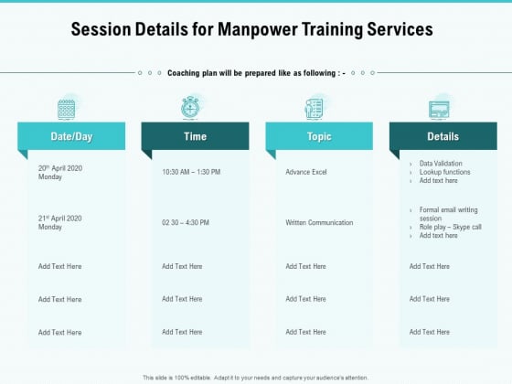 Skill Development Employee Training Session Details For Manpower Training Services Topics PDF Skill Development Employee Training Session Details For Manpower Training Services Topics PDF