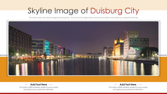 Skyline Image Of Duisburg City PowerPoint Presentation PPT Template PDF Skyline Image Of Duisburg City PowerPoint Presentation PPT Template PDF
