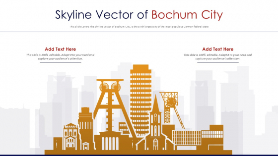 Skyline Vector Of Bochum City PowerPoint Presentation PPT Template PDF