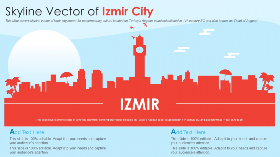 Skyline Vector Of Izmir City PowerPoint Presentation PPT Template PDF