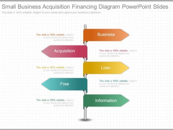 Small Business Acquisition Financing Diagram Powerpoint Slides