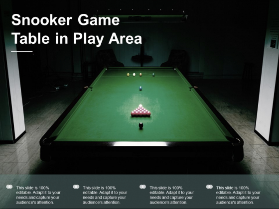 Snooker Game Table In Play Area Ppt PowerPoint Presentation Portfolio Professional Cpb