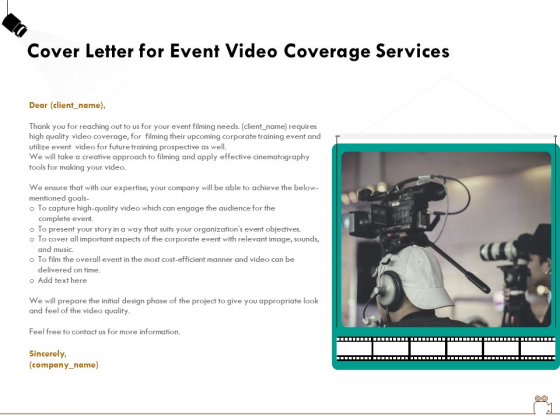 Social Gathering Movie Making Cover Letter For Event Video Coverage Services Background PDF Social Gathering Movie Making Cover Letter For Event Video Coverage Services Background PDF