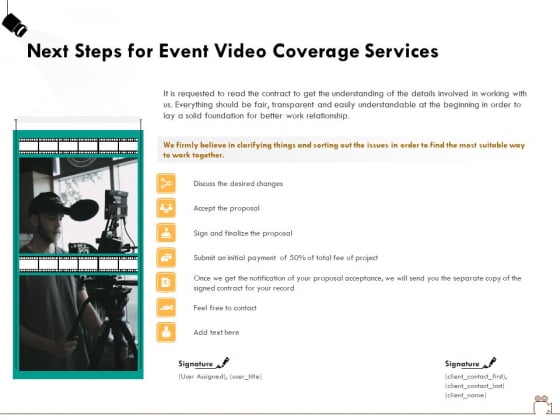 Social Gathering Movie Making Next Steps For Event Video Coverage Services Ppt Layouts Visual Aids PDF Social Gathering Movie Making Next Steps For Event Video Coverage Services Ppt Layouts Visual Aids PDF