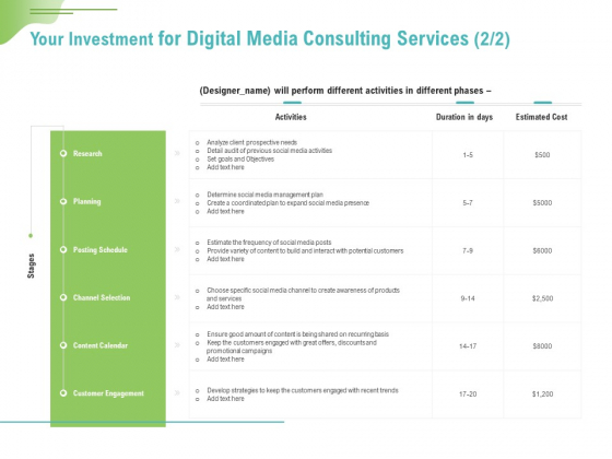 Social Media Consulting Your Investment For Digital Media Consulting Services Rules PDF Social Media Consulting Your Investment For Digital Media Consulting Services Rules PDF