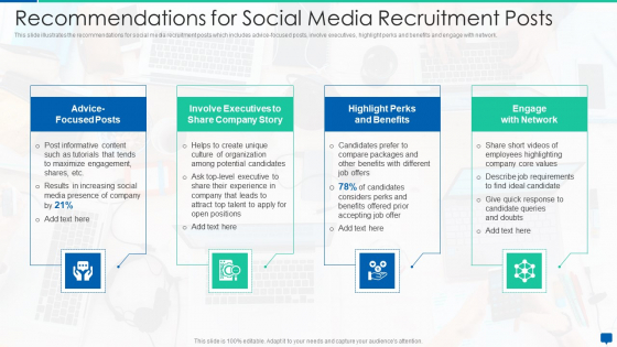 Social Media Hiring Process Optimization Recommendations For Social Media Recruitment Posts Portrait PDF Social Media Hiring Process Optimization Recommendations For Social Media Recruitment Posts Portrait PDF
